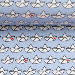 Baumwolle - Love Boat Cherry Picking hellblau